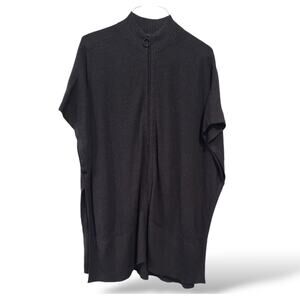 Lululemon Poncho One Size Call Me Cozy Charcoal Zip Up Cotton Yak Blend Knit